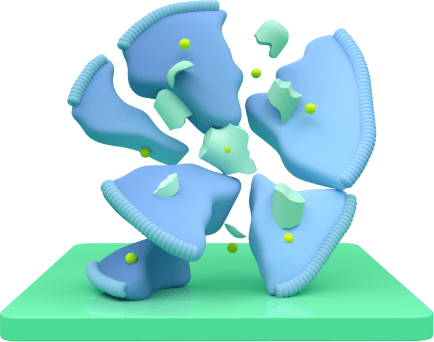 A diagram showing a cancer cell breaking apart as TRODELVY releases the anticancer medicine from inside the cell.