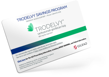 TRODELVY Savings Program card.